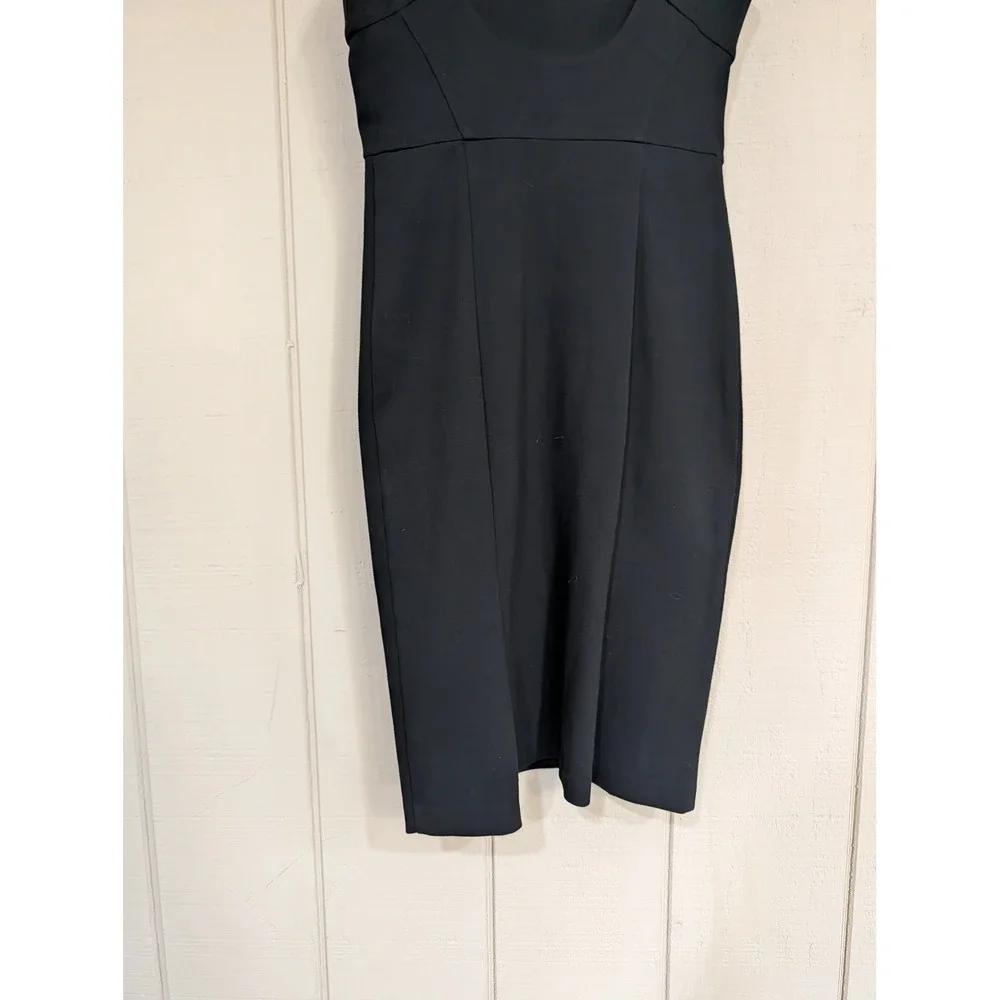 Diane‎ von Furstenberg Black Square Neck Scoop Back Sheath Dress Size 6